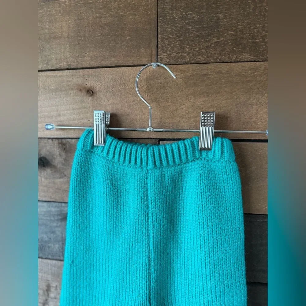 Vintage 80s Stork Club Knit Toddler Set Cream Stripe 12M